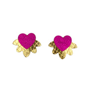 Boucles d'oreilles coeur sacré en cuir 6 coloris